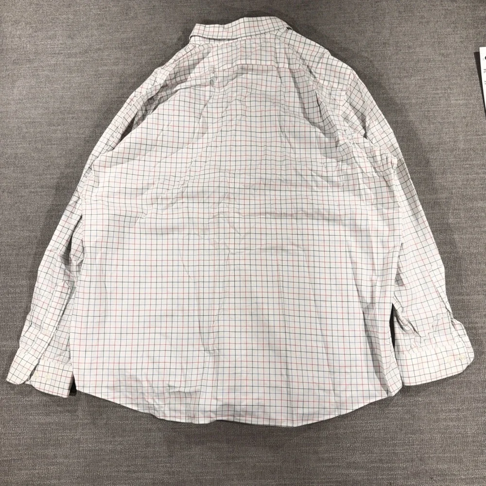 LL‎ Bean Button Down Shirt Mens XL White Tattersall Check Good Wrinkle Free
